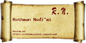 Rothman Noémi névjegykártya